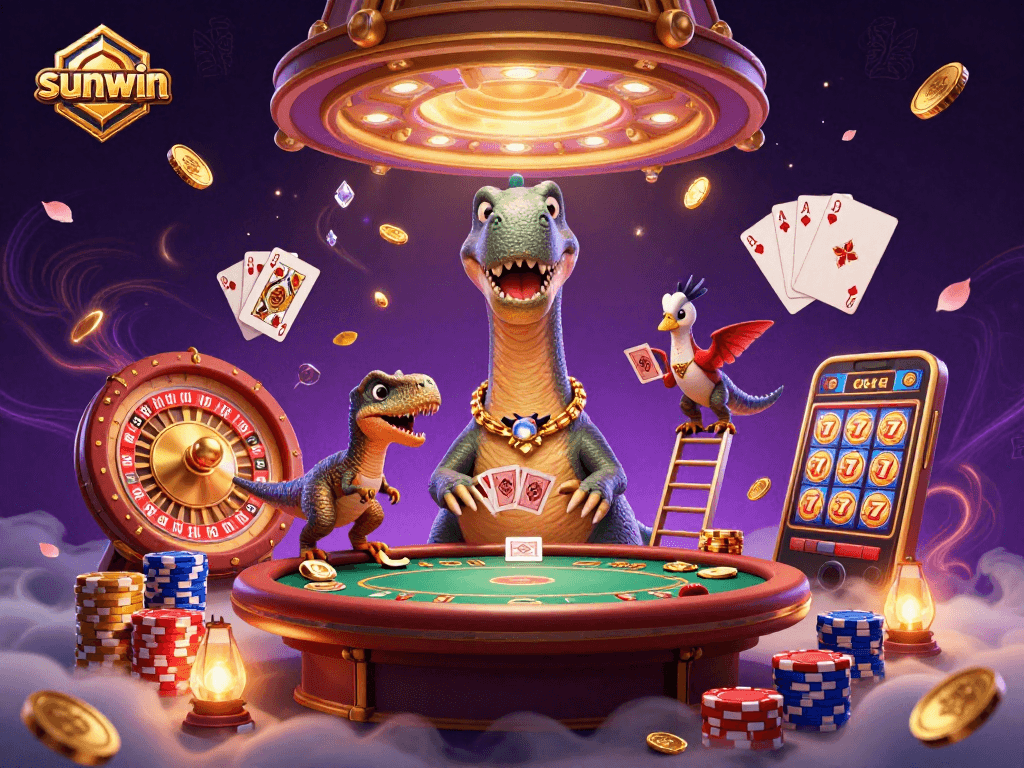 Experience thrilling gameplay at sunwin with colorful characters and dynamic casino elements.