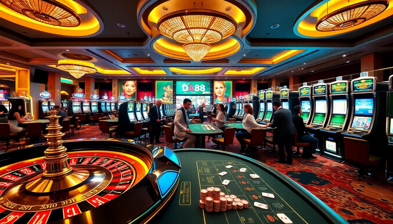 Experience thrilling gameplay at DA88 casino with vibrant tables and exciting slot machines.