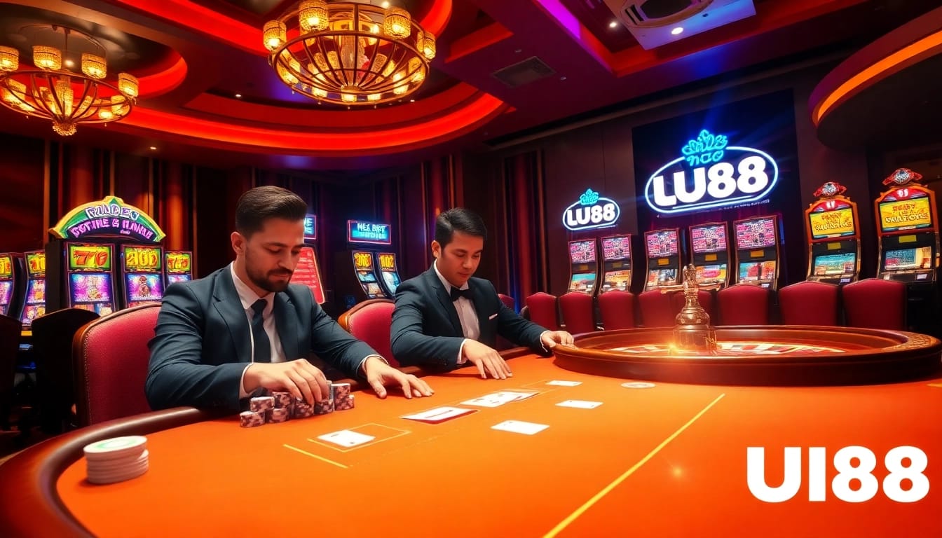 Experience high-stakes excitement at UU88's luxurious casino with poker and slot games.