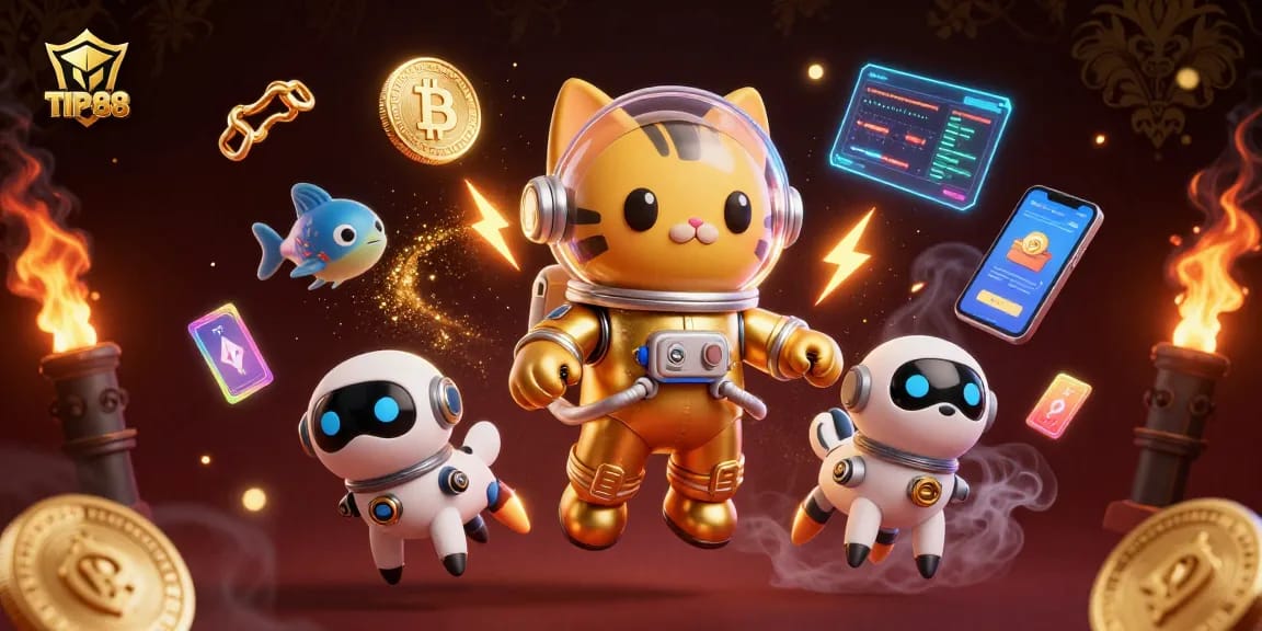 Engage with the exciting universe of TIP88 as a space-themed illustration showcases dynamic gaming elements.