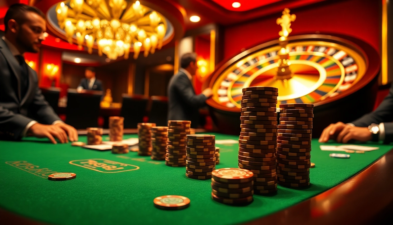 Experience the thrilling gameplay of 789club at a luxurious casino table with cards and chips.