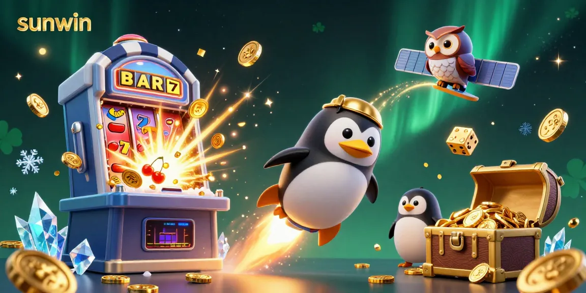 Experience the thrilling world of sunwin with dynamic gambling scenes and vibrant casino elements.