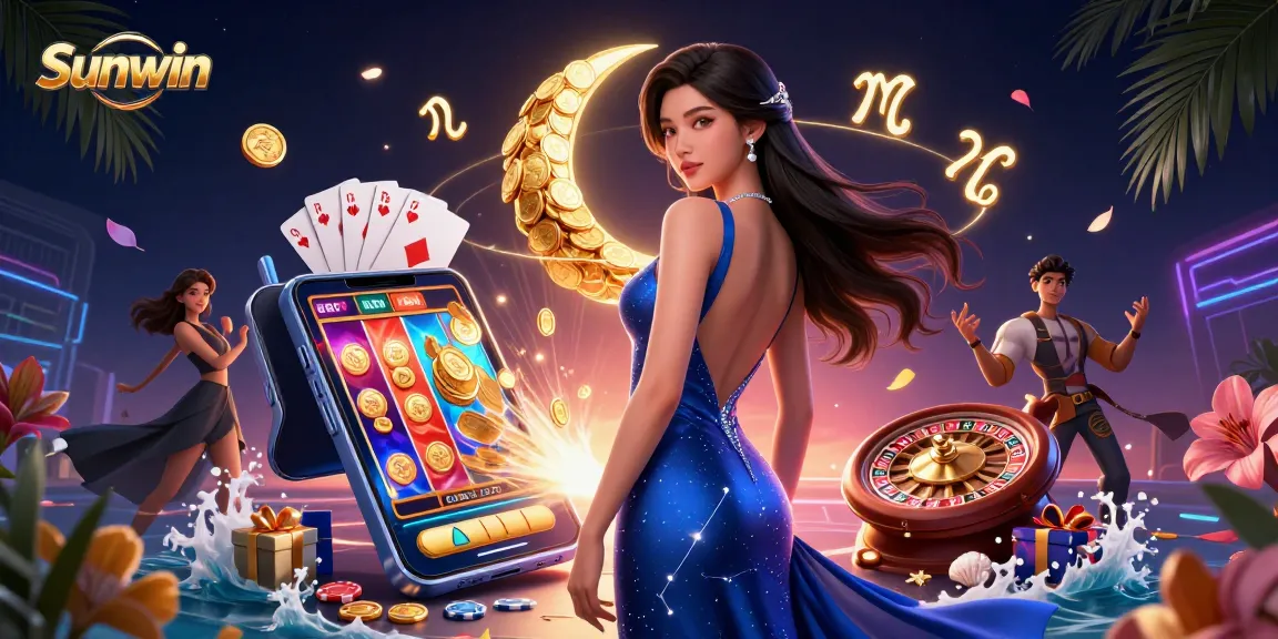 Engage in thrilling gameplay with Sunwin, featuring vibrant slot games and casino elements.