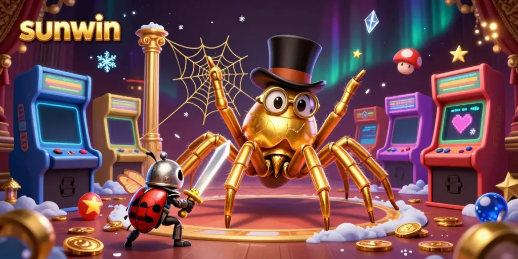 Engage in thrilling gameplay at Sunwin with colorful arcade machines and captivating characters.