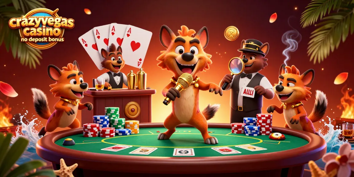 Experience the excitement at CrazyVegas with their no deposit bonus casino offers featuring engaging hyenas!