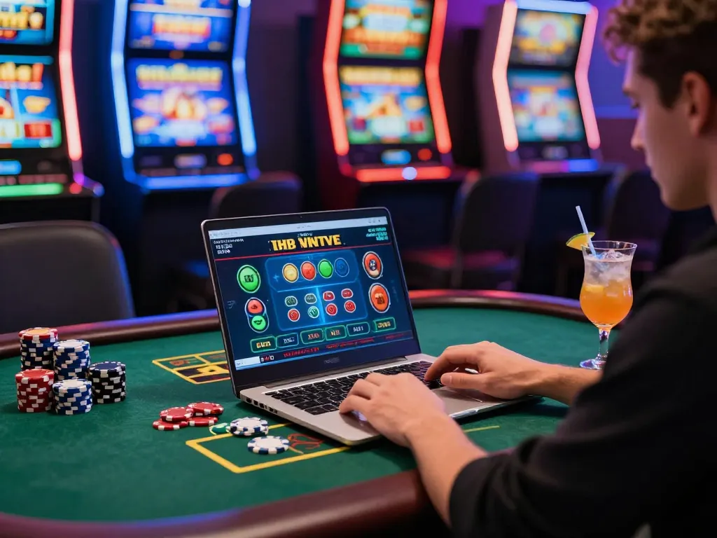 Engaging live casino game scene showcasing TOP88 gaming excitement with colorful slots and vibrant atmosphere