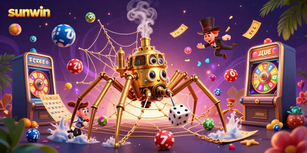 Spin and win with Sunwin's immersive casino game world featuring vibrant elements and engaging characters.