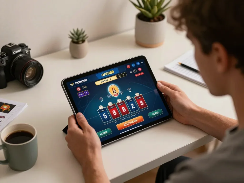 Engaging gameplay on the open88 online casino platform shows strategic decision-making in blackjack.