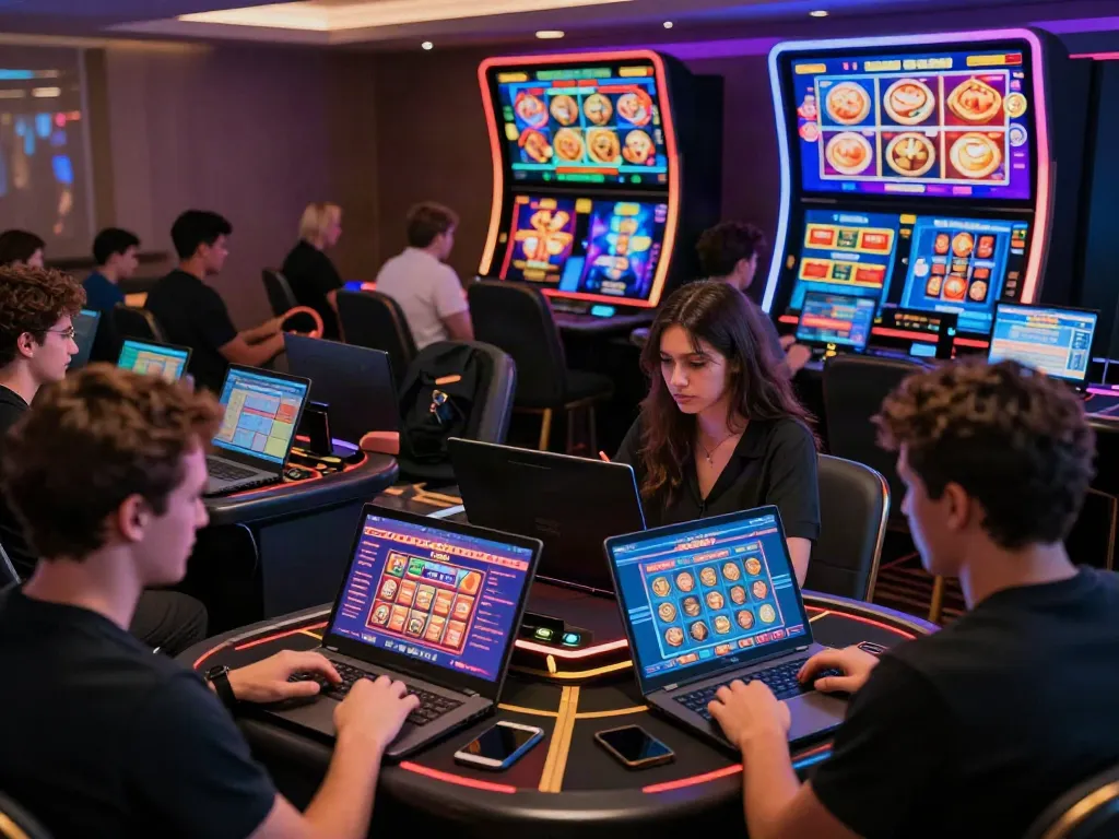 Engaged players enjoying diverse games on https://five88bet.org/ casino interface, showcasing lively interactive experience.